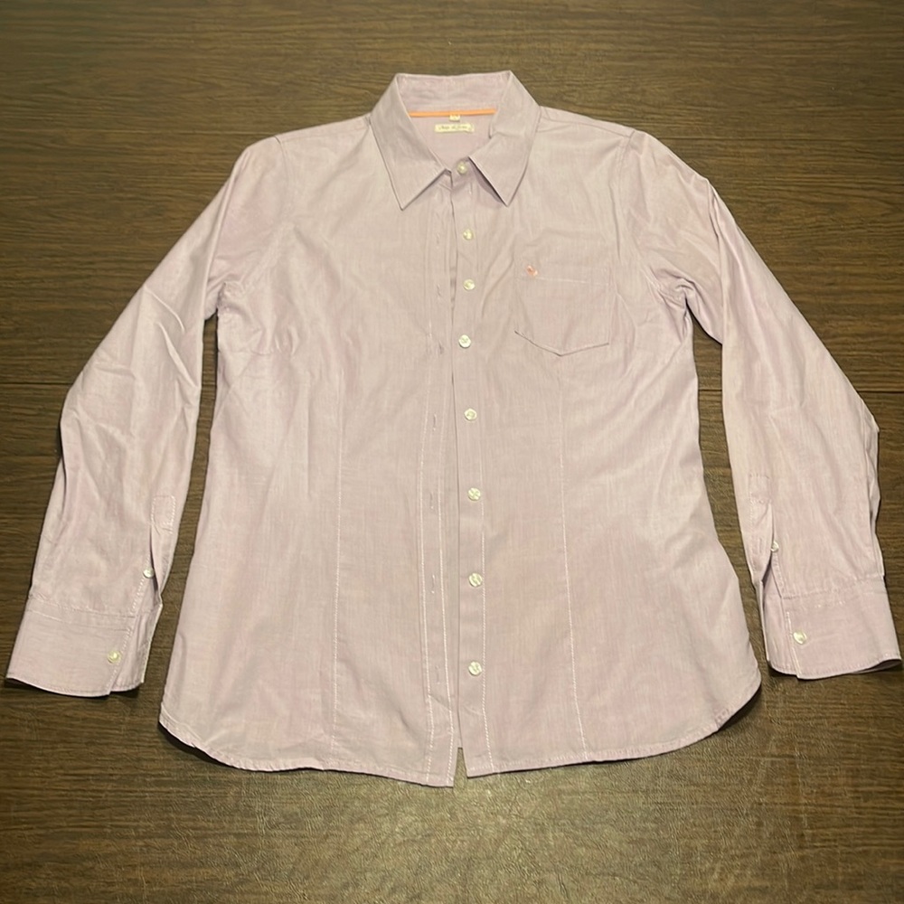 Old Khaki Lavender Button Down Blouse